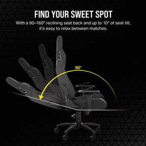 Corsair Silla Gamer T3 RUSH, hasta 120Kg, Carbón