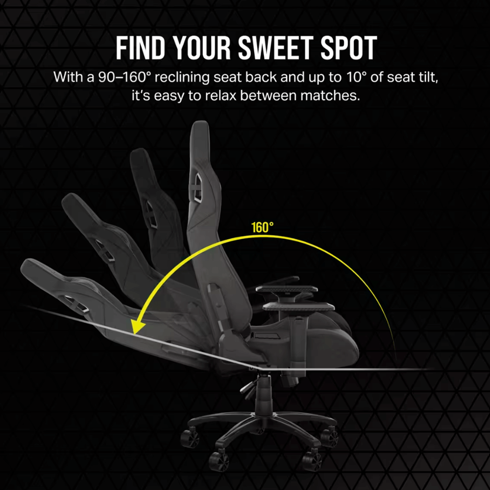 Corsair Silla Gamer T3 RUSH, hasta 120Kg, Gris/Blanco