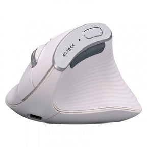 Mouse Acteck Virtuos Fitt Pro Mi770 / Vertical / Ergonomico / Inalambrico / Dual - Usb - Bluetooth / Recargable / Optico / 2400 Dpi Ajustable / 8 Botones Scroll / Blanco / Ac-936217