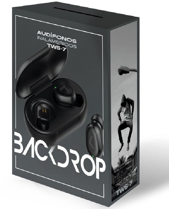 Audifonos Inalambricos Bluetooth Backdrop Tws-7 Color Negro