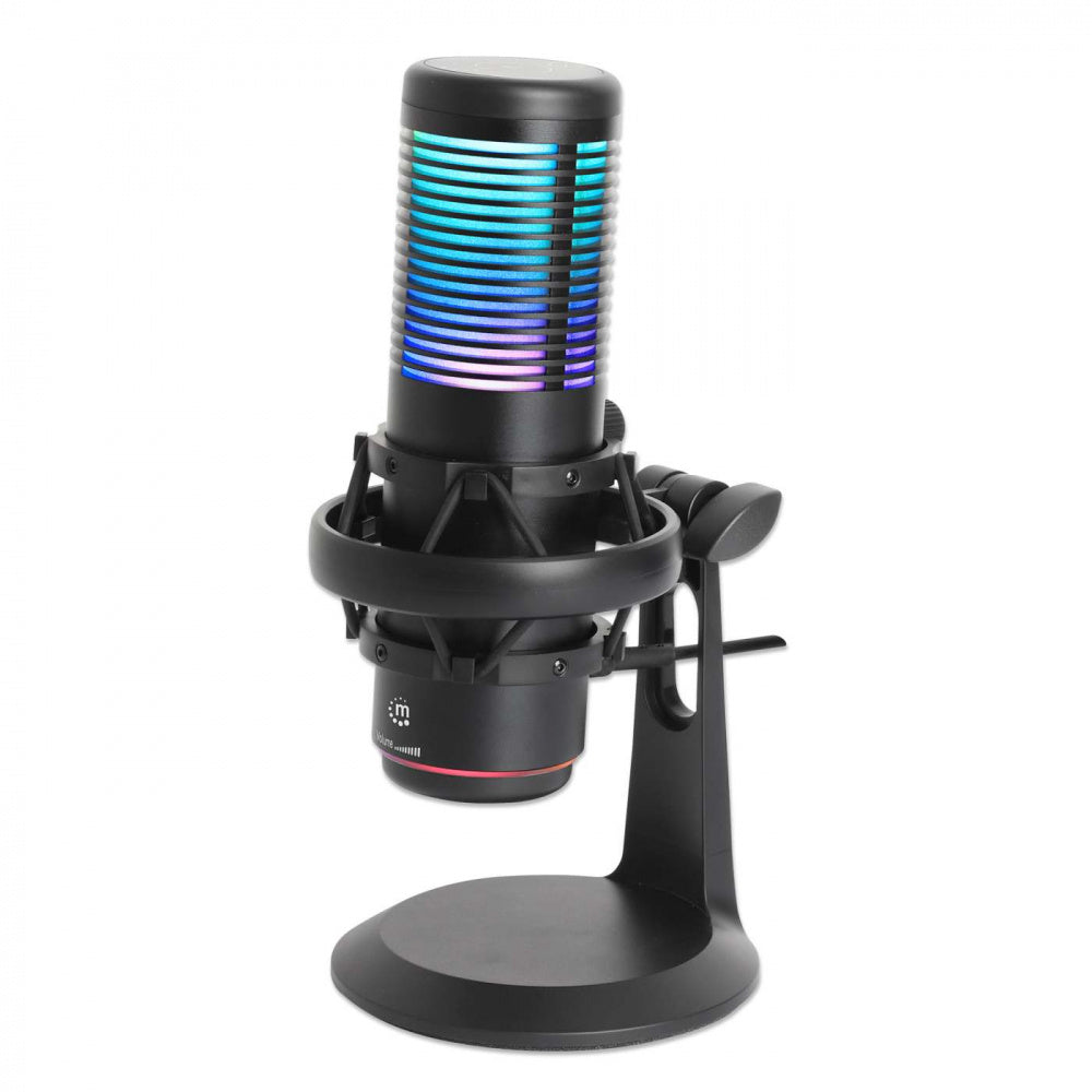 Microfono/Manhattan/102674/Microfono De Condensador Usb Con Led Rgb Y Cancelacion De Ruido