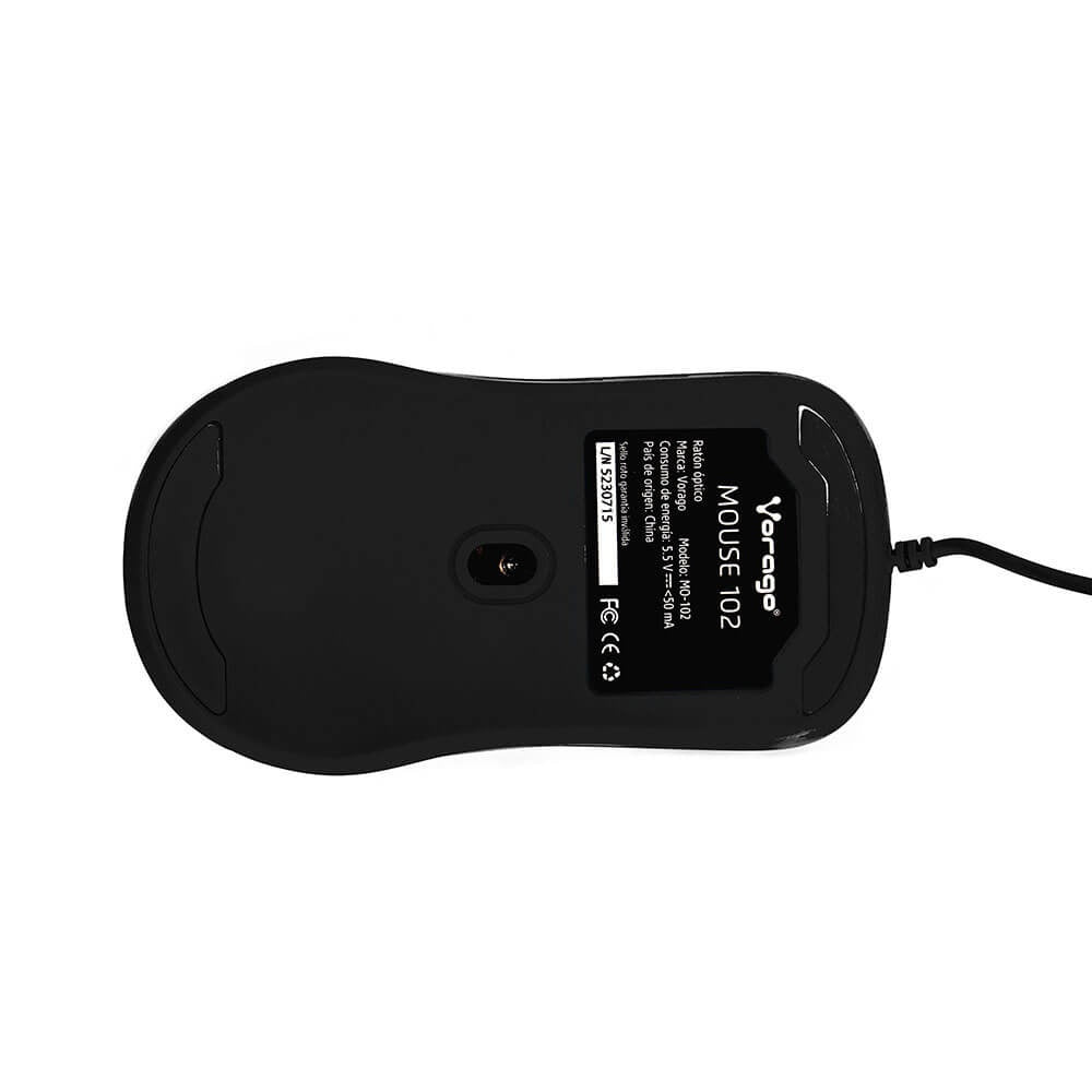 Mouse / Vorago / Mo-102, Negro Optico Alambrico 1,000/1,600 Dpi Usb