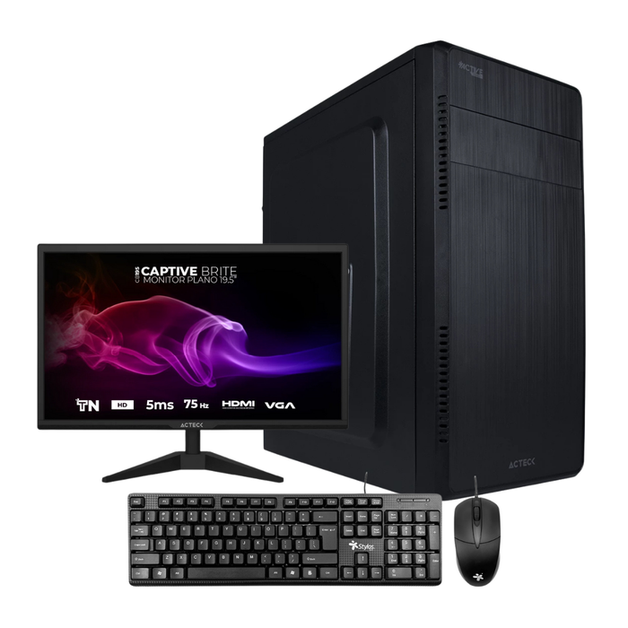 PC de oficina Astra Enterprise, Intel i3 12100, 16GB DDR4 RAM, 240GB SSD, incluye Monitor y Kit teclado/mouse
